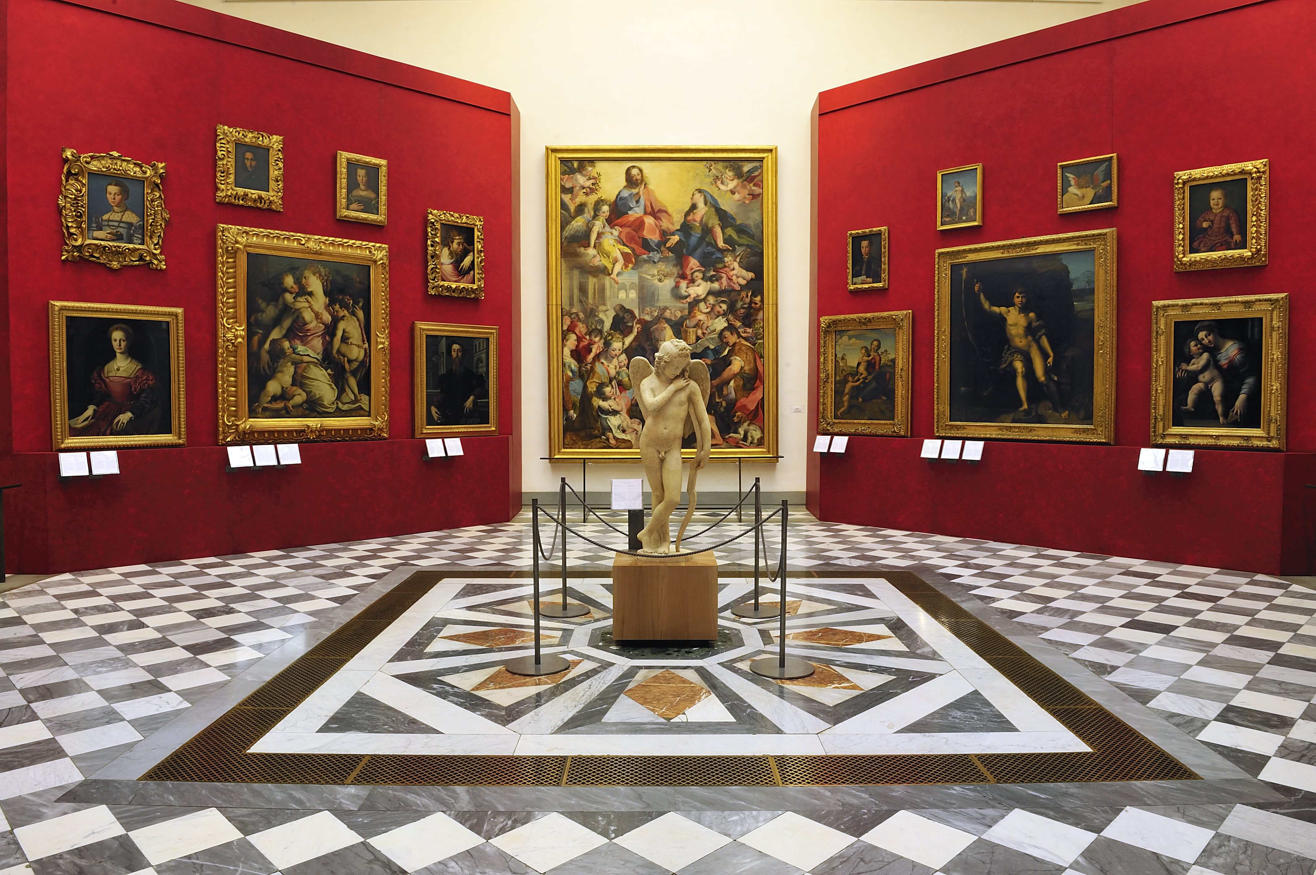 Interior view of a statue in the Uffizi gallery, florence, Italy.